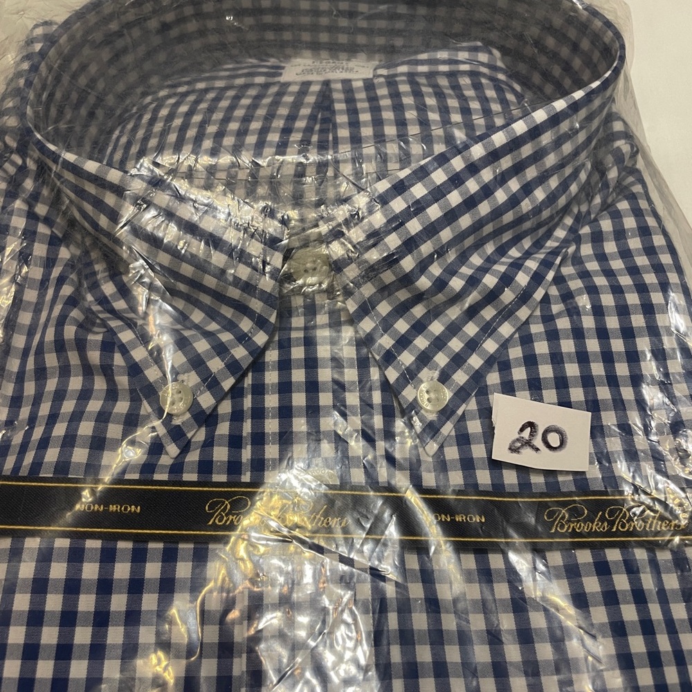 Brooks Brothers Button Down  Blue & White Checkered Shirt